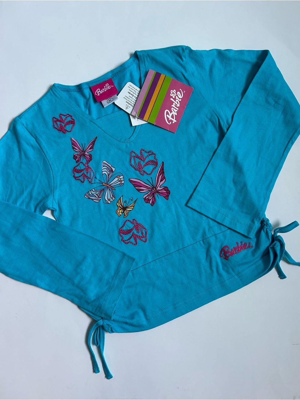 Vintage Y2K Deadstock NWT Barbie Butterfly Cinch Top